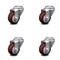 Service Caster 3.5 Inch Maroon Polyurethane Wheel Swivel Bolt Hole Caster Set SCC-BH20S3514-PPUB-MRN-4 - alternate 1